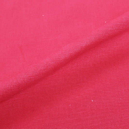 90CM REMNANT Home Furnishing Fabric Brushed Panama Weave - Raspberry Pink
